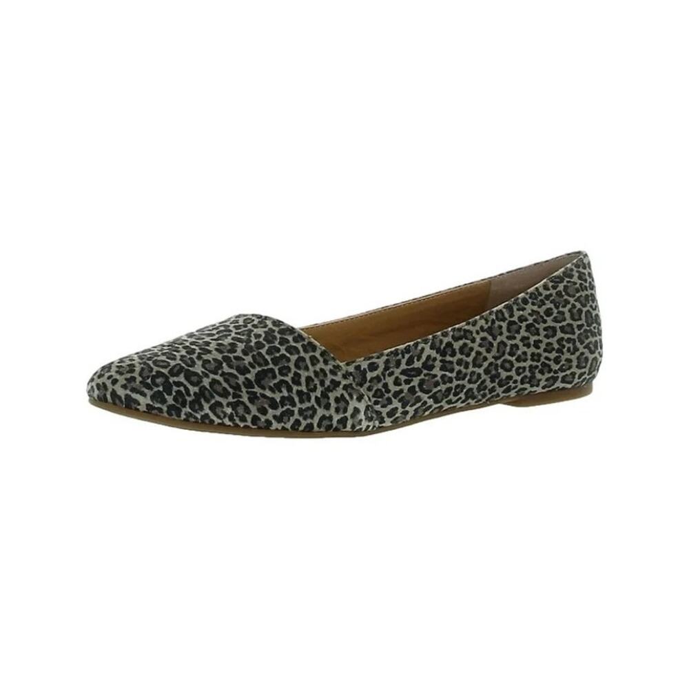 Lucky Brand Archh Ballet Flats Leopard Print Almond Toe Asymmetrical Size 6.5